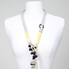 Long Crossover Grey/Yellow Necklace