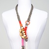 Long Crossover Grey/Red Necklace