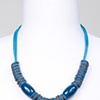 Short blue leather with rings