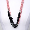 Pink Leather Long Necklace