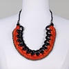 SHORT RED ORANGE CROCHET NECKLACE