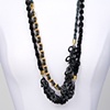 Black Leather Long Necklace