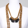 Brown Leather Scarf Necklace