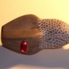 Finished Snake Handle with Carved Scales & Hilt Pieces