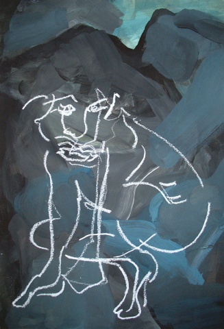 Untitled (blue, figure)