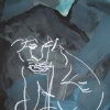 Untitled (blue, figure)