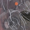 Untitled (orange, gray, figure)