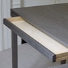 Detail: silver desk drawer