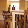 Edge extending table and chairs