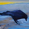 crow on snow