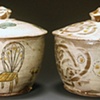 2 lidded jars