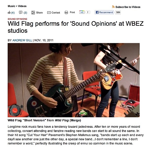 Wild Flag on WBEZ's Sound Opinions