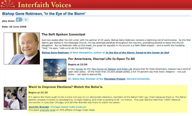 Baha'i Elections on Interfaith Voices