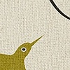 olive partridge with twig