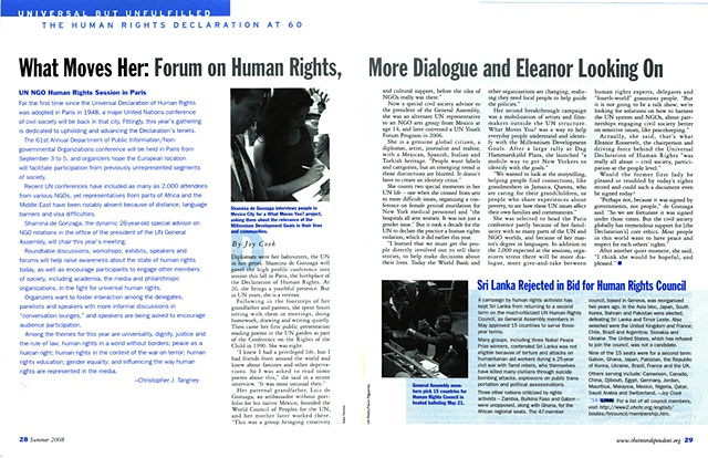 Feature story on Shamina de Gonzaga in the Interdependent journal