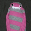 Pink/ grey sweater monster