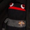 Striped Frog with Bug Brooch