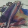 Woman with Colored Lights