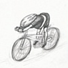 Pregnant Cyclist Coasting
