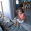 Girl on doorstep