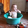 Taking a bath