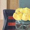 Yellow Flowers on Black and Red Checkered Table