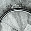 Hand Mirror on Japanese Paper on Wood Floor