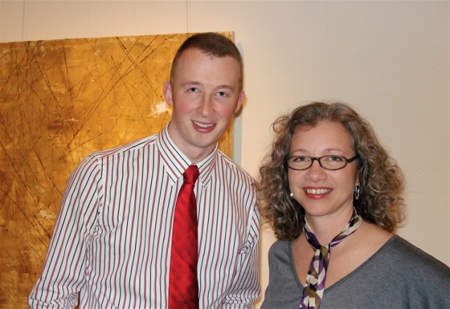 Artist, Kevin Smola and Gallery Owner, Sarah Adams at AV Framing Gallery