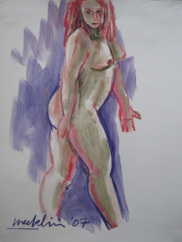 Red Haired Girl on Purple