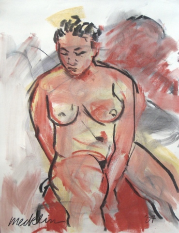 Seated Nude on Sepia Drape