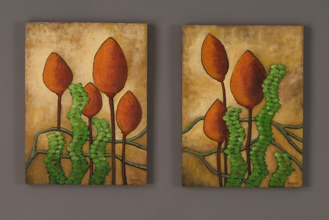 "Pod Series #1, 2" by R. Paulette Lancaster (photo by Don Distel)