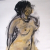 Ochre Nude with Spiral Earring