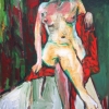 Seated Figure with Red Drape