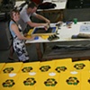 Printing made easy with the ever smiling assistant, Artist Karin Olah