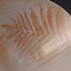 Triangle Nesting Bowl with Shino Fern Pattern