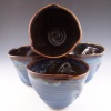 Twisted Bowls in Blue w/Temmoku Interior