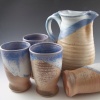 Wood Fired Pitcher and Tumblers