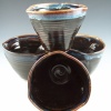 Twisted Bowls in Temmoku w/Rutile Rims