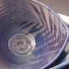 Triangle Nesting Bowl with Blue Fern Pattern