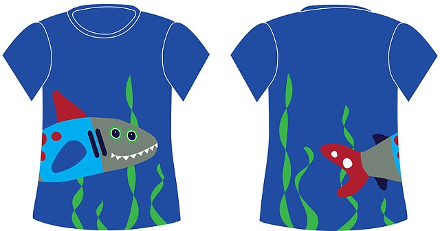 Boys "Zanymals" shark shirt design