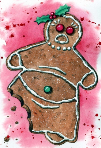 Spot illustration for editorial on holiday weight gain #1