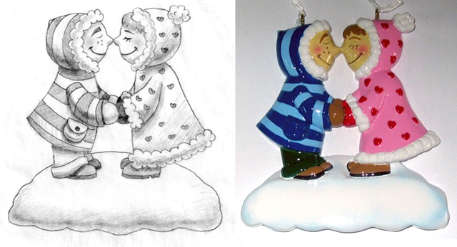 Eskimo Kissing Couple Ornament