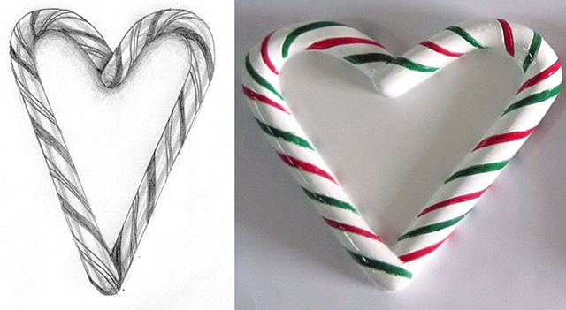 Candy Cane Heart Ornament