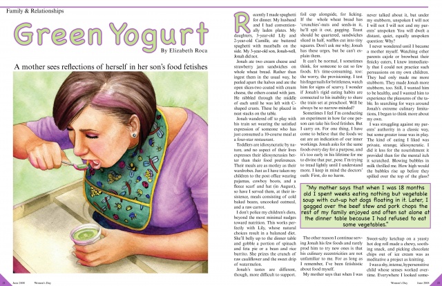 "Green Yogurt" Editorial Article Layout