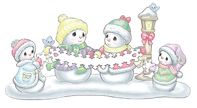 Precious Moments Snow Family