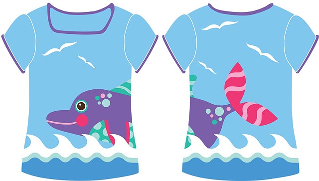 Girls "Zanymals" dolphin shirt design