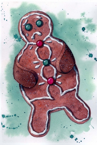 Spot illustration for editorial on holiday weight gain #2
