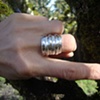Hammered sterling layer ring