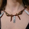 Silver, coral and african brass necklace