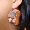 Copper shield earrings
